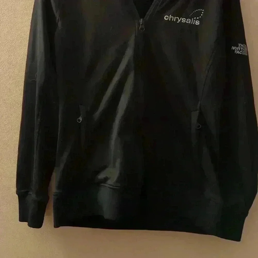 The North Face heavy zip up sweatshirt, black, large - Picture 2 of 8